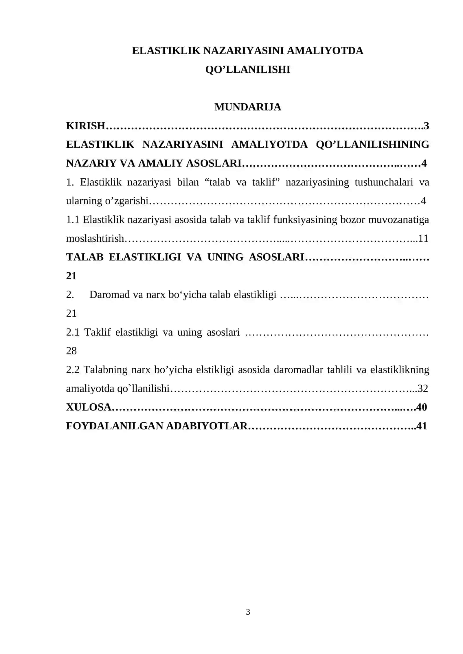 ELASTIKLIK NAZARIYASINI AMALIYOTDA QO’LLANILISHI 3