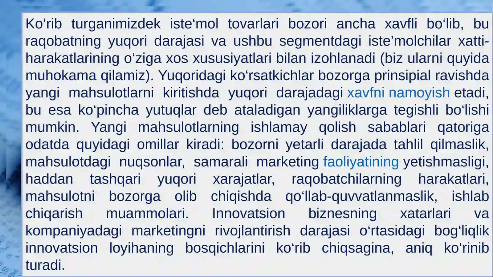 Innovatsion mahsulotlarni bozorga olib chiqish 3