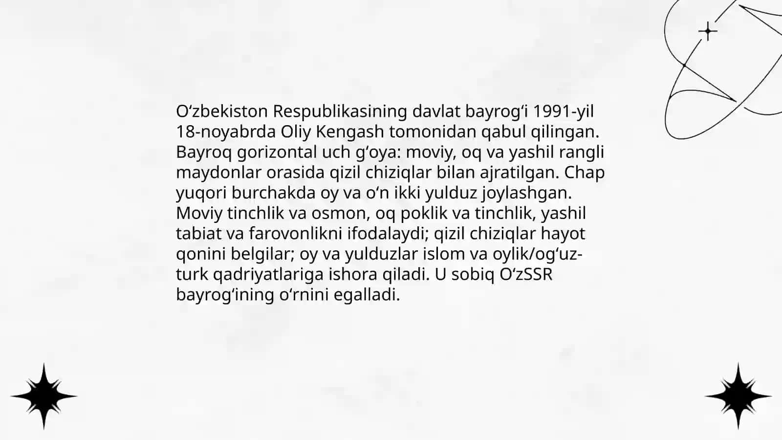 Oʻzbekiston Respublikasi davlat ramzlari va ahamiyati 3