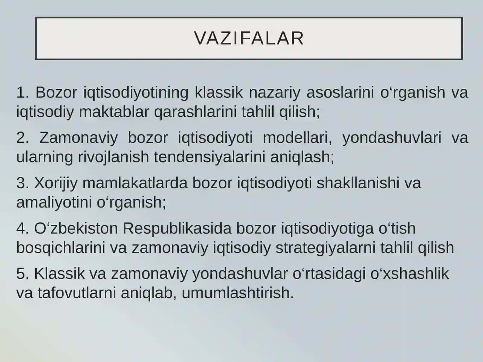 Klassik va hozirgi zamon bozor iqtisodiyoti umumiy tomonlari va farqlari 3