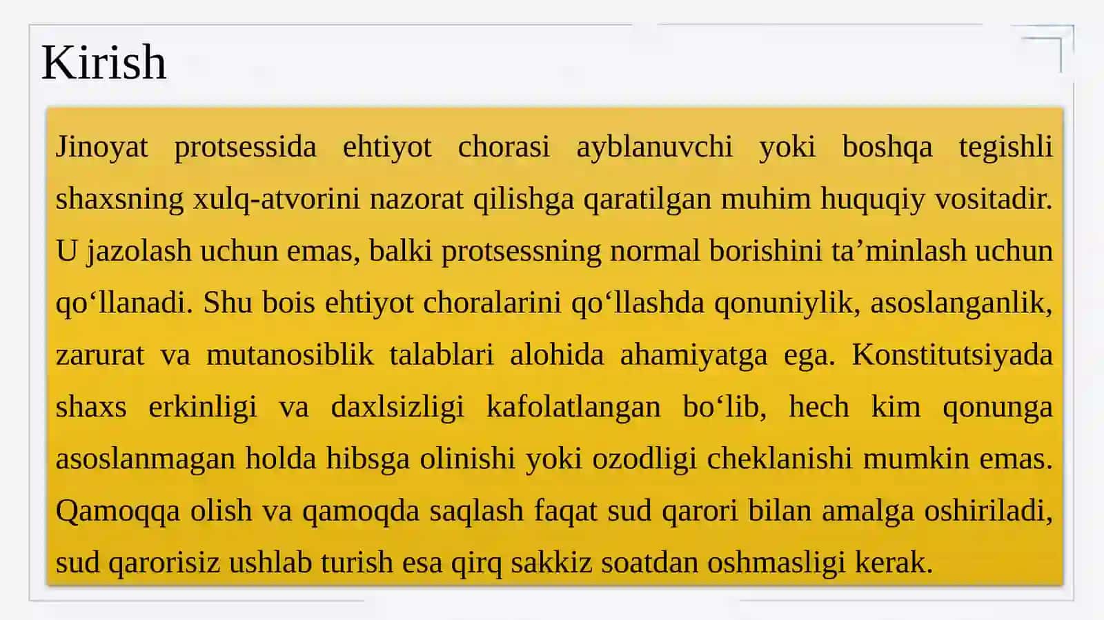 Ehtiyot choralarining umumiy tavsifi 3