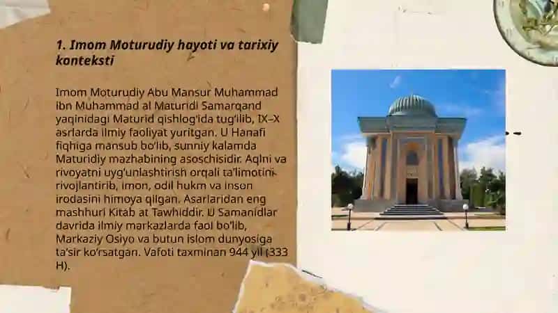 Imom Moturudiy Ilmiy Merosini O'rganamiz 3