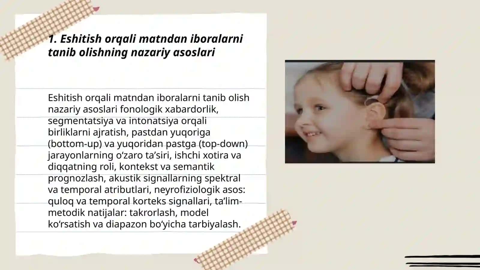 Matndan iboralarni quloq orqali tanib olish qobiliyatini shakllantirish bo‘yicha ish uslubi 3
