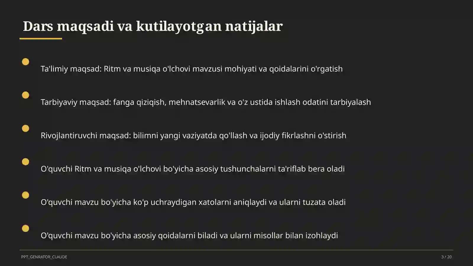 Ritm va musiqa o'lchovi (3-sinf) 3