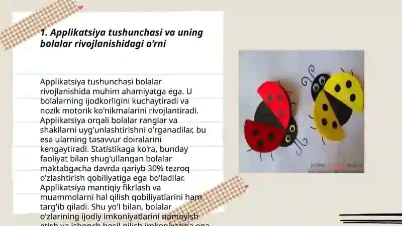 Maktabgacha yoshdagi bolalarni applikatsiya ishiga oʻrgatish 3