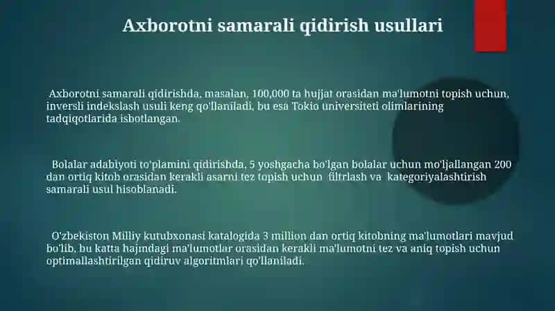 Ma'lumotlarni qidirish va tartiblash nazariyasi 3