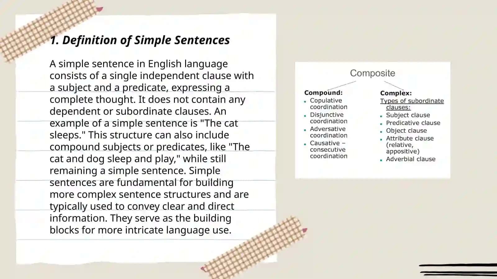 Simple, compound and complex sentences 3