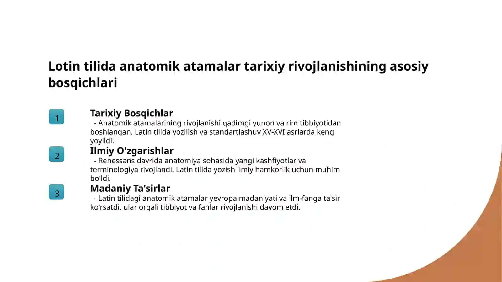 lotin tilida anatomik atamalarni kelib chiqish tarixi 3