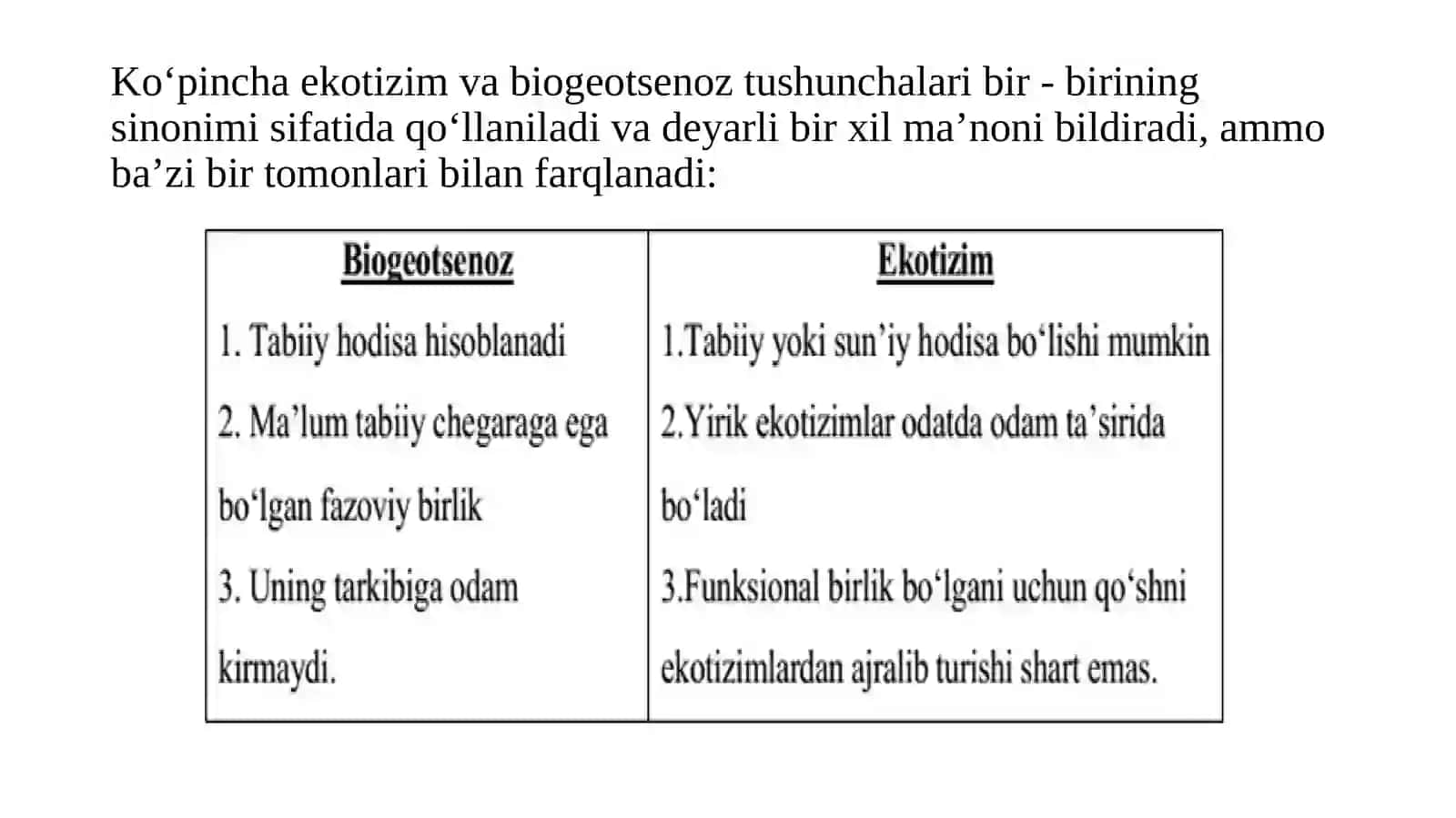 Ekologik tizimlar 3