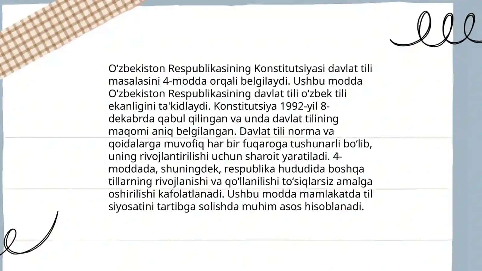 Oʻzbek tili toʻgʻrisidagi huquqiy me’yoriy hujjatlarning mohiyati 3