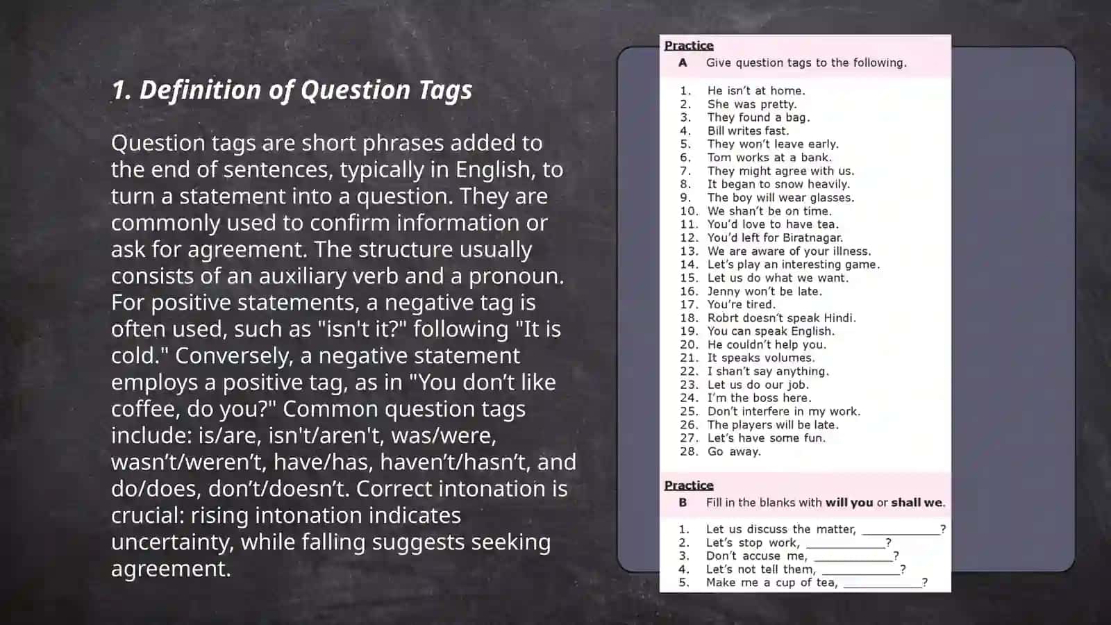 Question tags 3