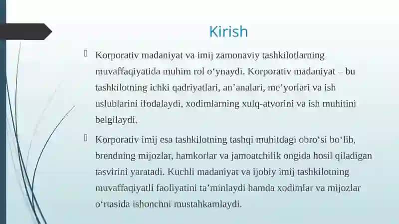 Korporativ madaniyat va imij: mohiyati va funksiyalari 3