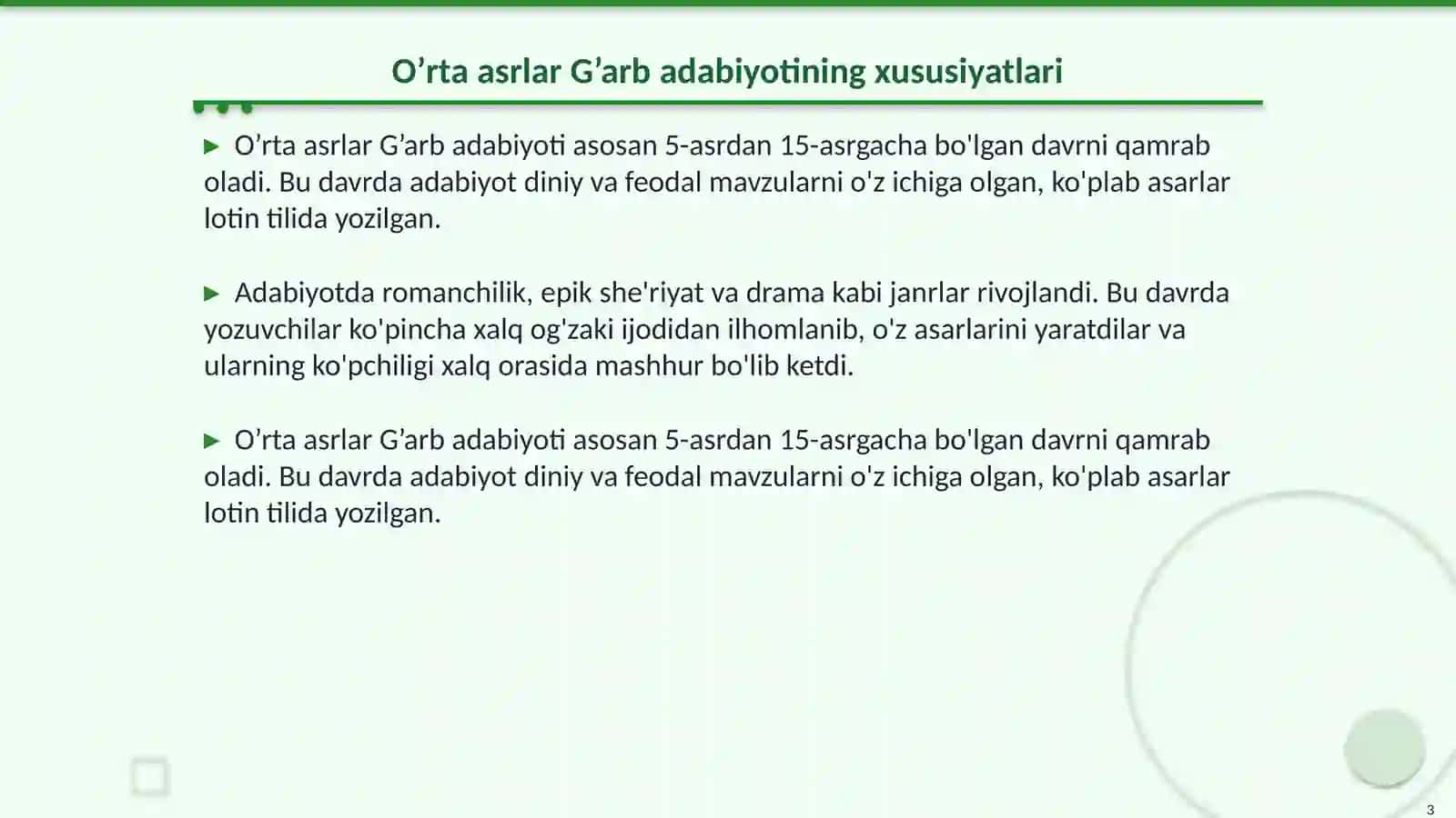 O’rta asrlar Fransuz adabiyoti 3