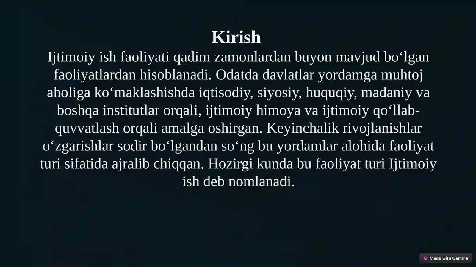 Ijtimoiy ish faoliyat turi sifatida. 3