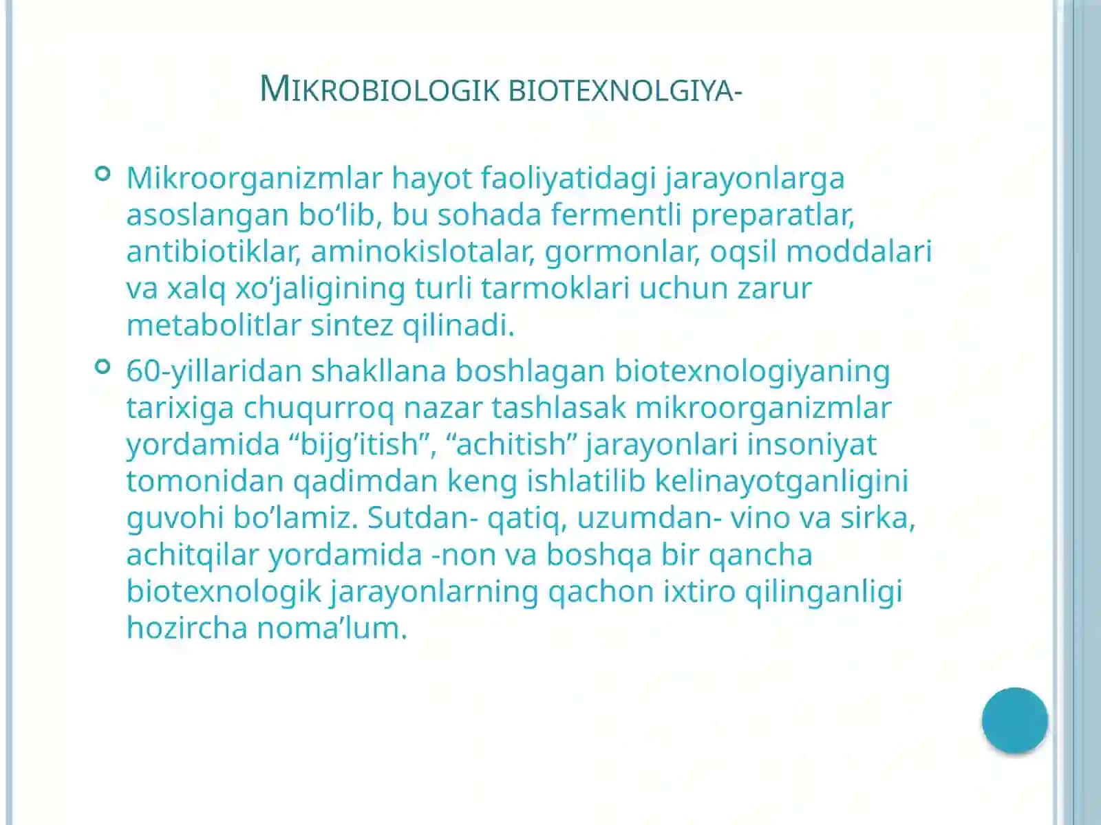 Mikroorganizmlar biotexnologiyasi 3