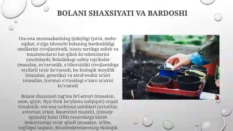 Tarbiyaga ta'sir etuvchi omillar. Tarbiya nazariyasi va tarbiya turlari 3