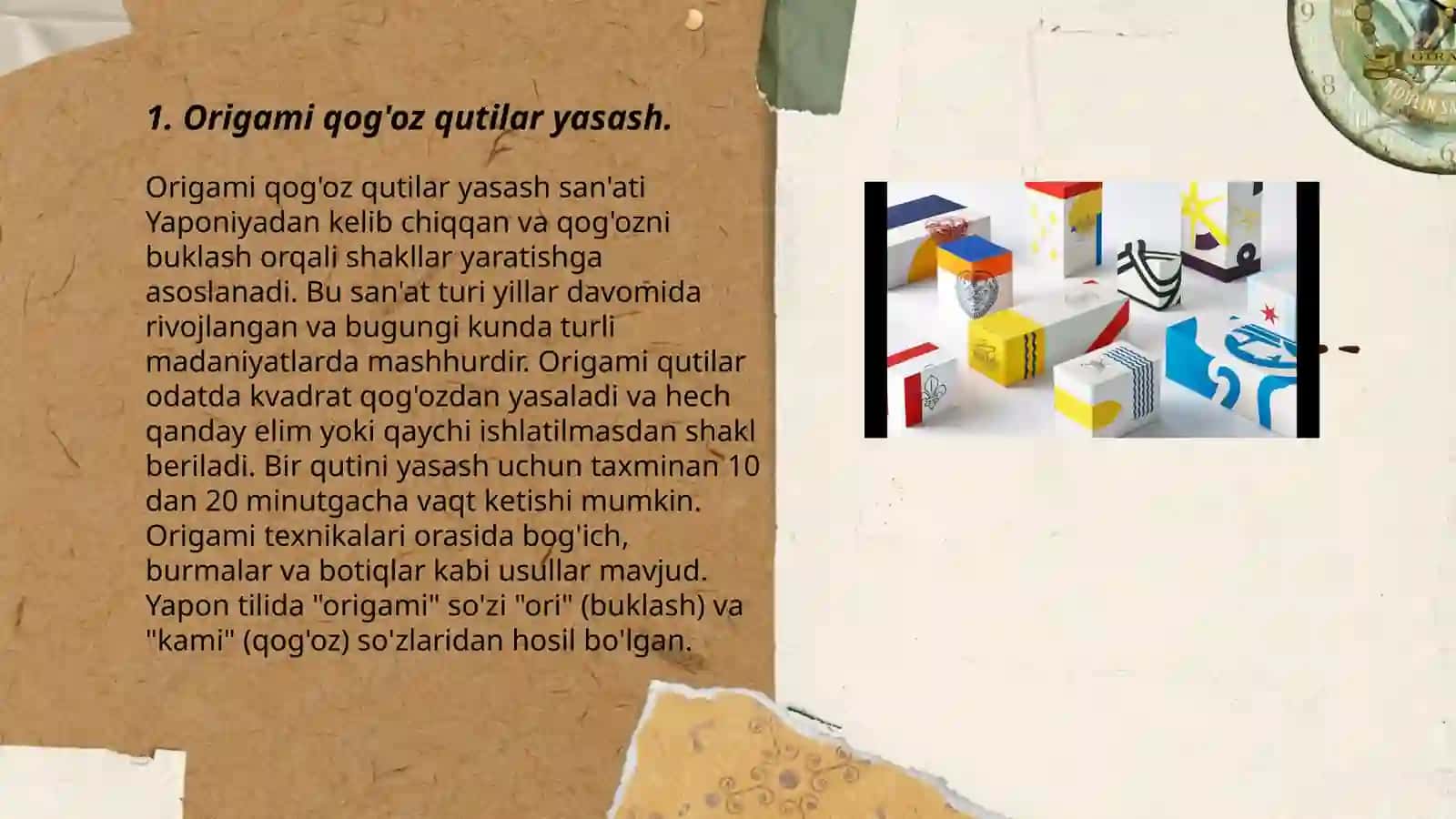 Origami qog'oz qutilar yasash 3