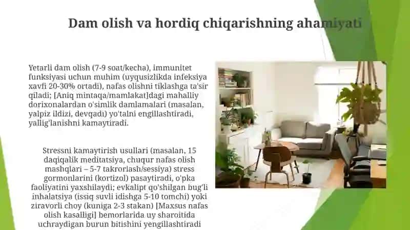 O'pka salomatligi uchun ovqatlanish masalalari 3
