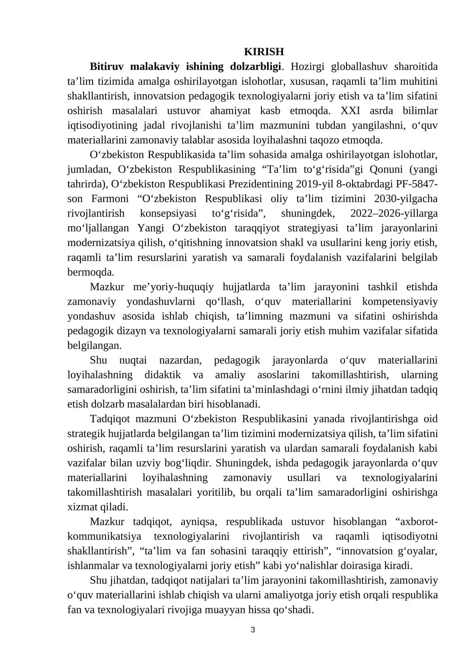 "O‘QUV MATERIALLARINI LOYIHALASHNING DIDAKTIK VA AMALIY ASOSLARINI TAKOMILLASHTIRISH" 3