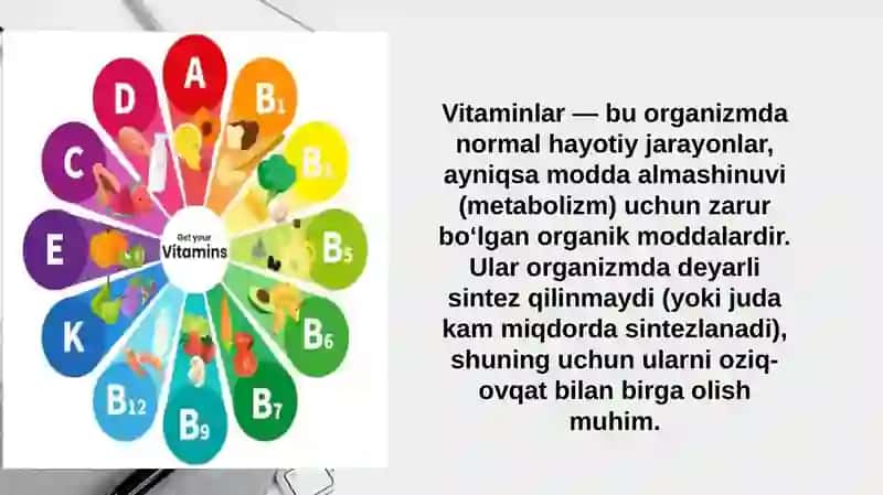 Gipovitaminoz va gipervitaminoz holatlarda modda almashinuvining buzilishi 3