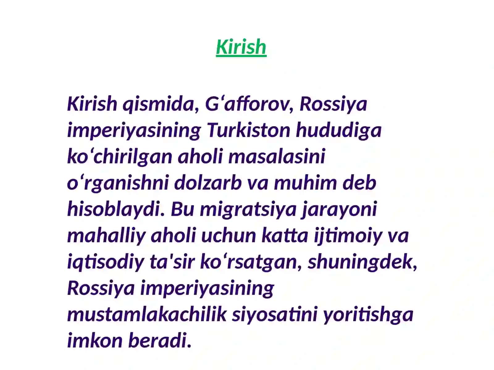 Rossiya imperiyasidan Turkistonga kochirilganlar 3