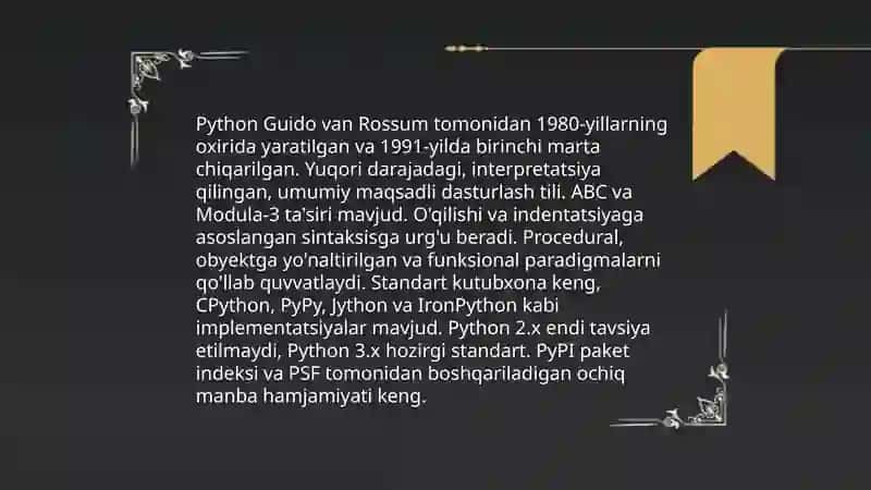 Python dasturlash tili va sintaksisi 3
