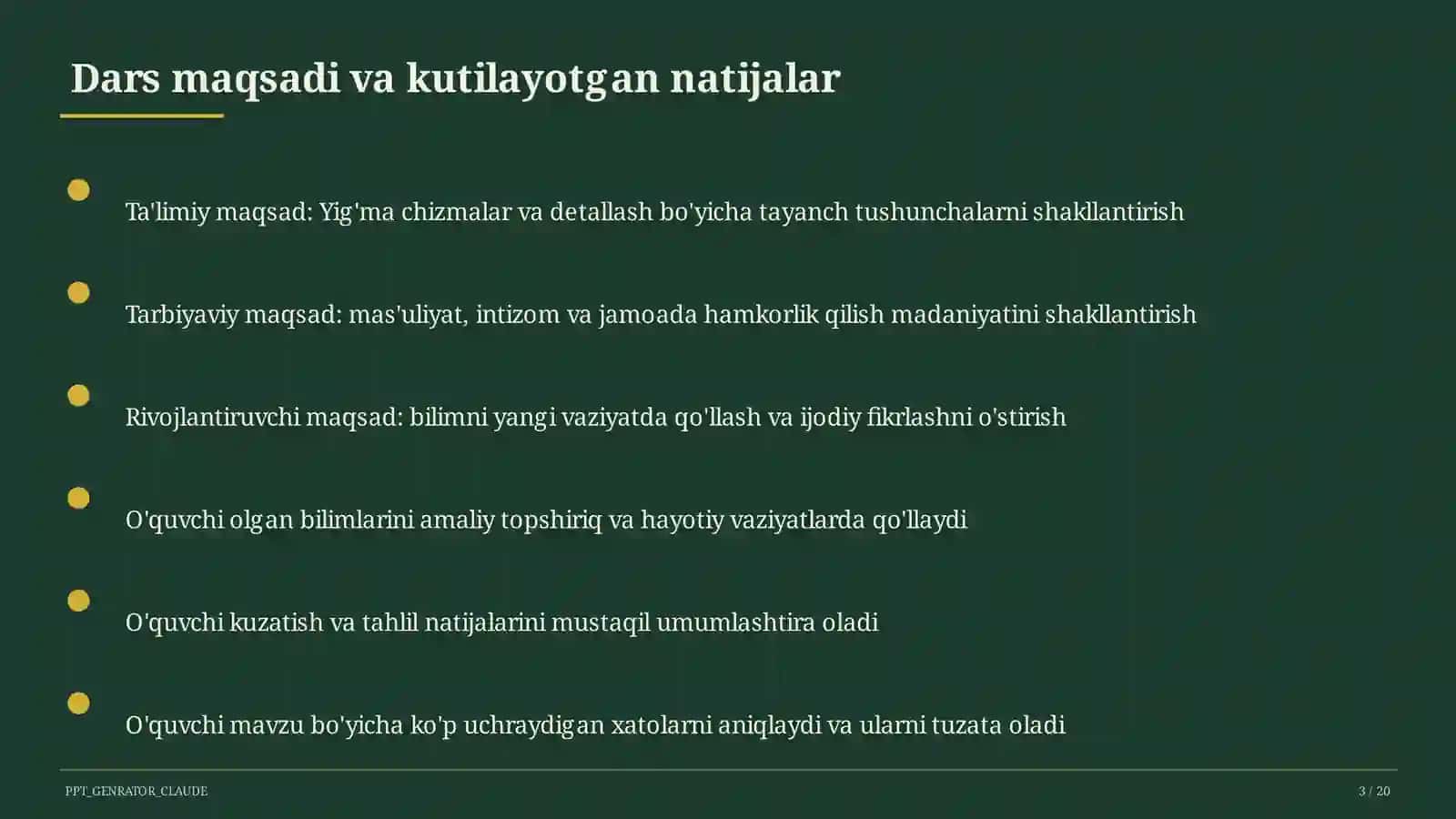 Yig'ma chizmalar va detallash (9-sinf) 3