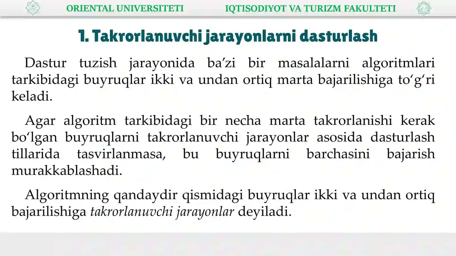 Pythonda takrorlanish operatorlari 3
