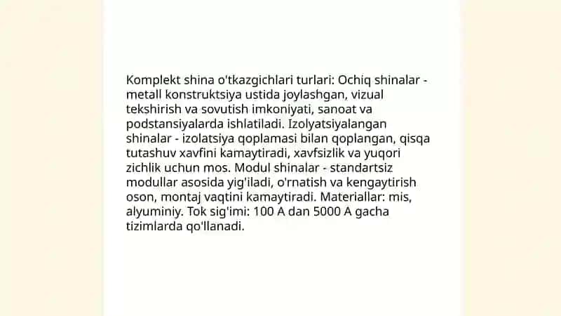 Komplekt shina o'tkazgichlari 3