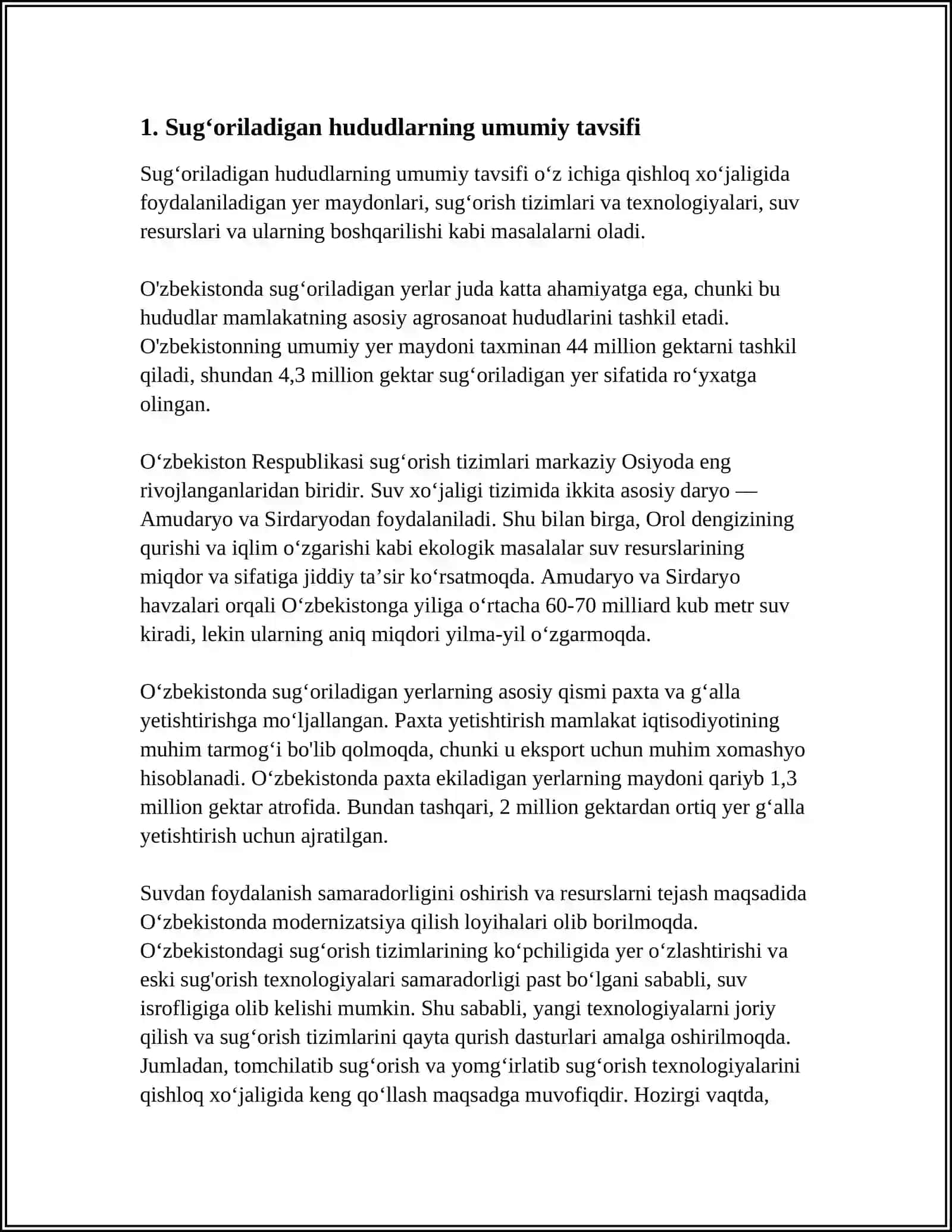 SUG‘ORILADIGAN HUDUDLARDA TUMAN YER BALANSINI TUZISHNING О‘ZIGA XOS XUSUSIYATLARI 3