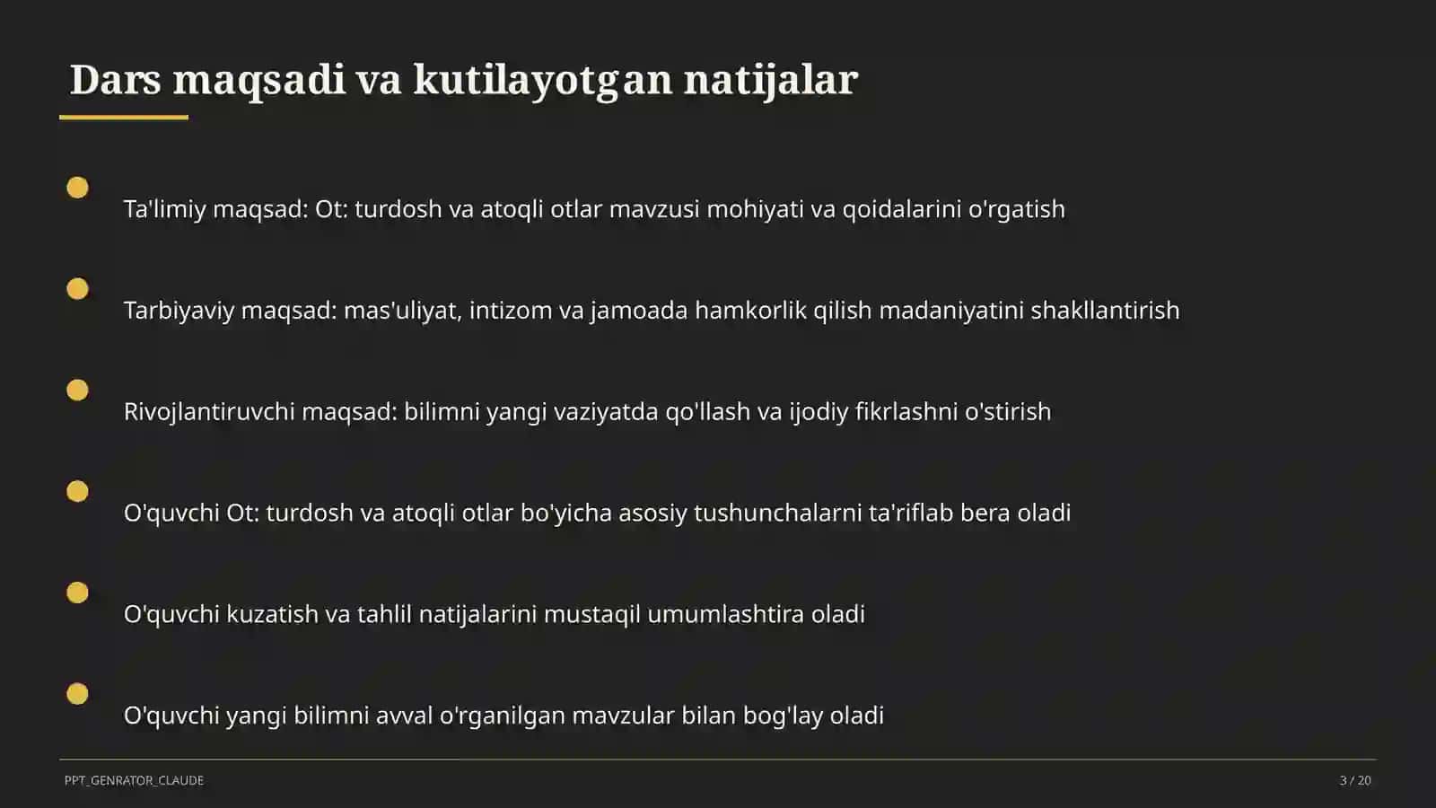 Ot: turdosh va atoqli otlar (6-sinf) 3