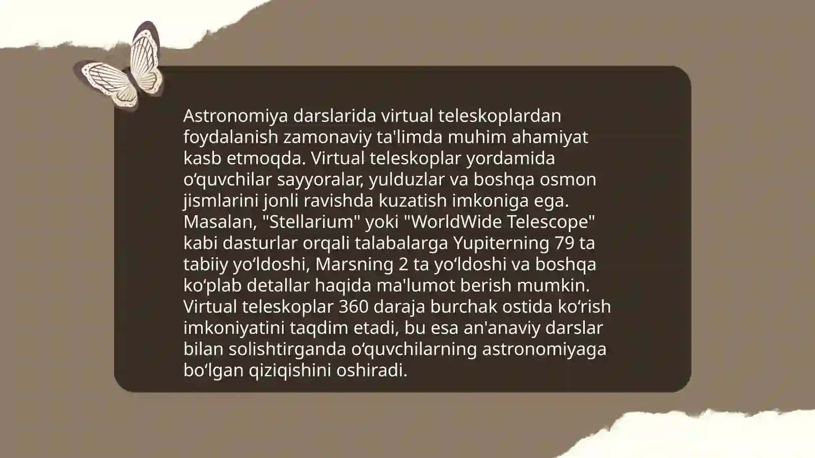 Astronomiya òqitishda zamonaviy kompyuter va dasturiy mahsulotlardan foydalanish usullari 3