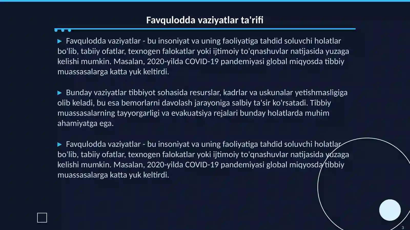 Favqulodda vaziyatlar hafi tugilganda va sodir bo'lganda tibbiy muassasalarni evakuvatisya rejasini tuzish 3