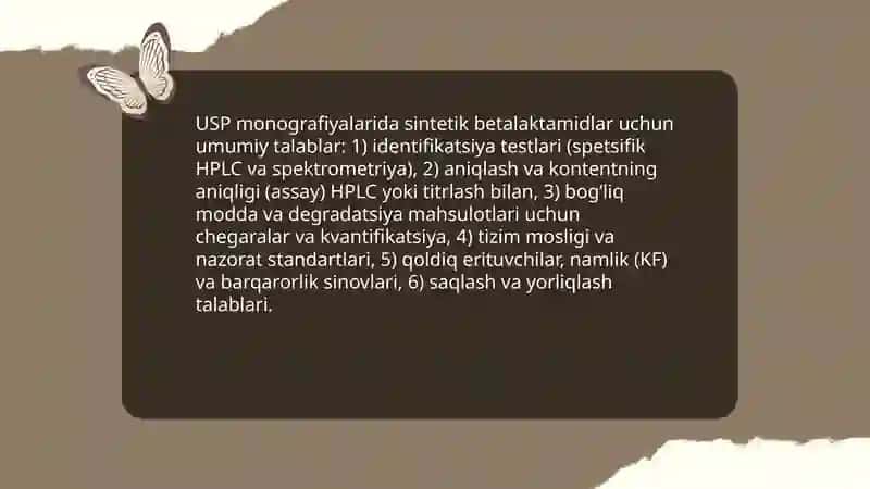 Amerika farmakopeyasi tarkibiga kirgan Sintetik betalaktamidlar tahlili 3