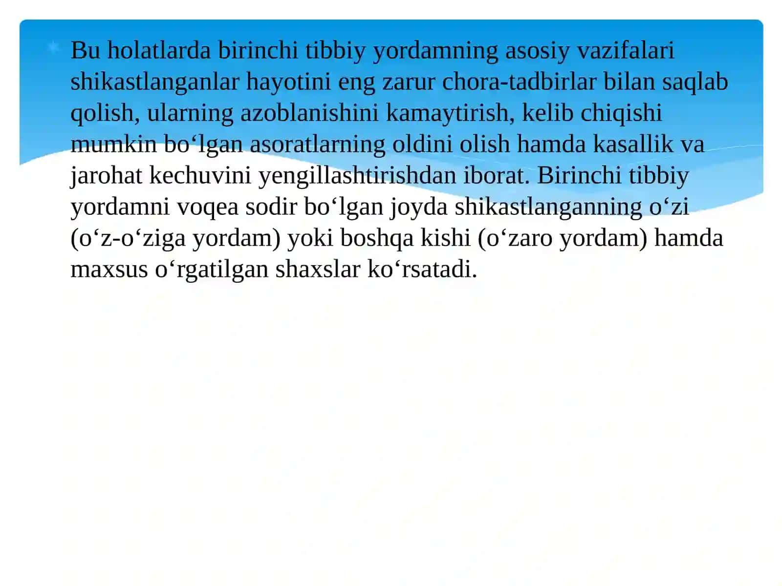 Birlamchi tibbiy yordam ko‘rsatish 3