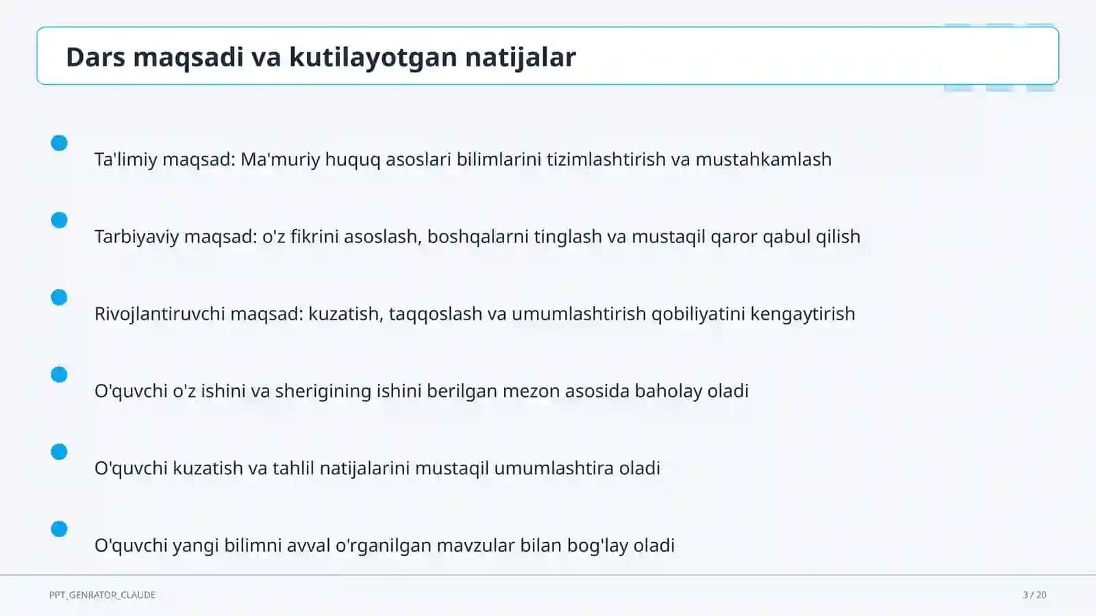 Ma'muriy huquq asoslari (10-sinf) 3