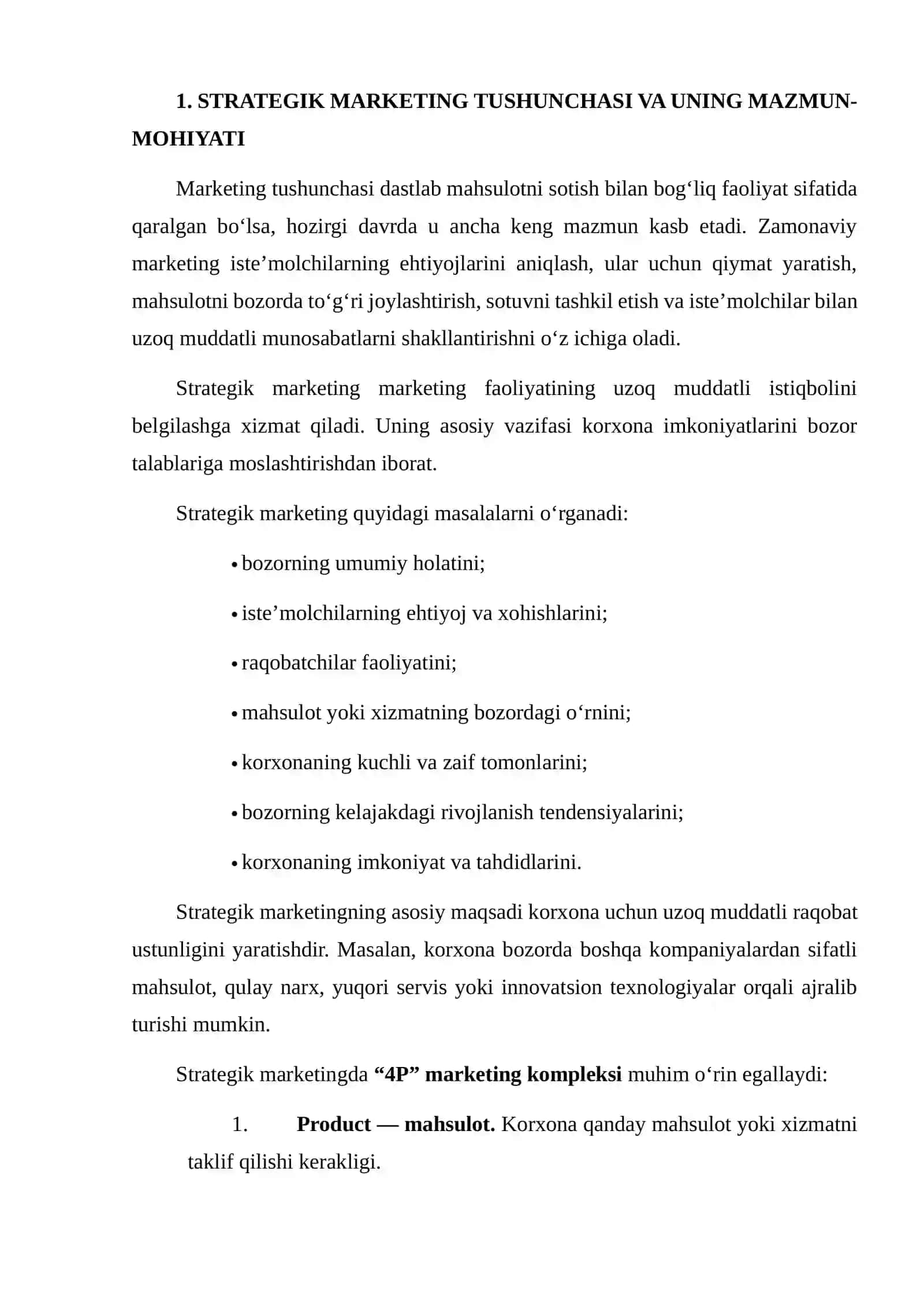 Strategik Marketing va Marketing Strategiyasi 3