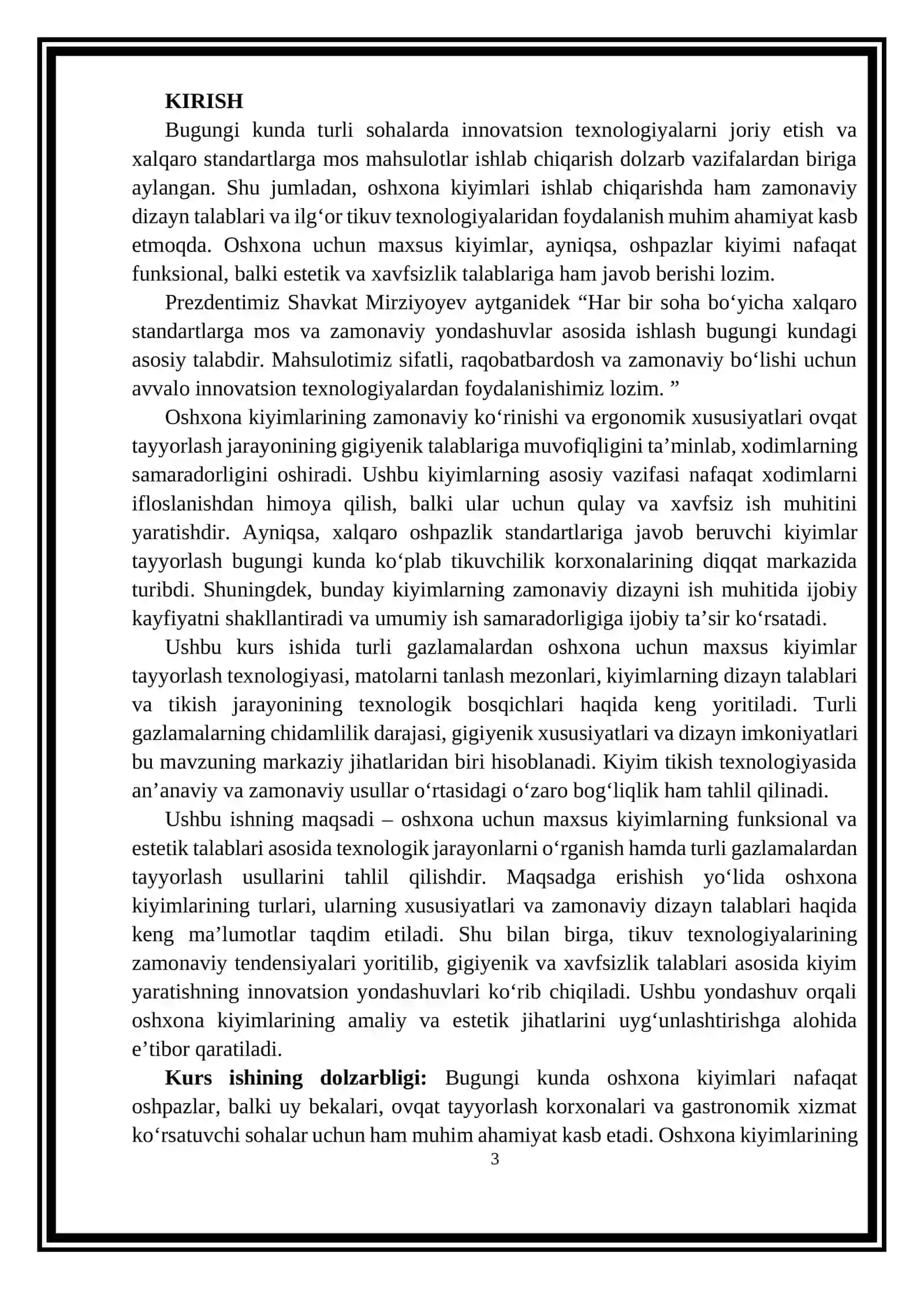 "Turli xildagi gazlamalardan oshxona uchun maxsus kiyimlar tikish" 3
