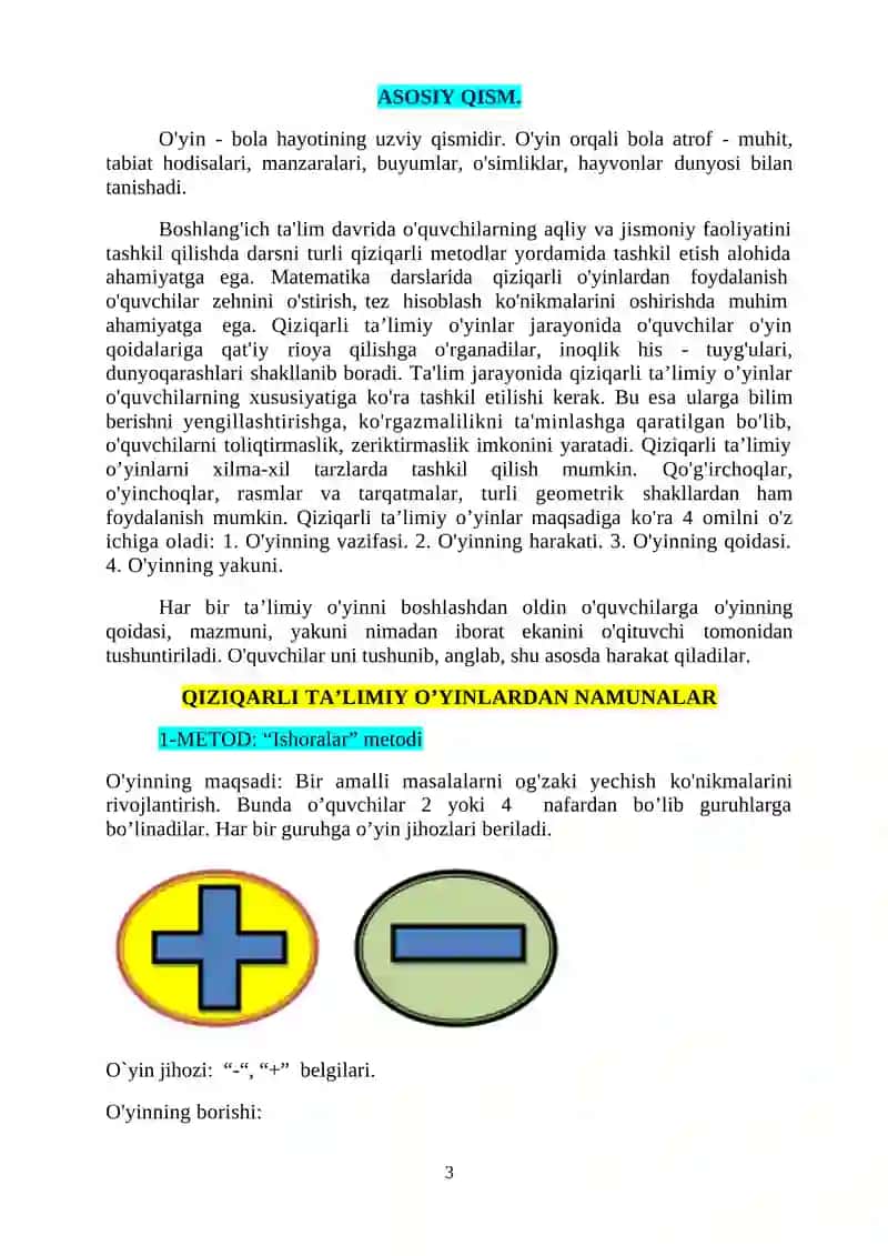 1-sinf matematika darslarida qiziqarli usullardan foydalanish 3