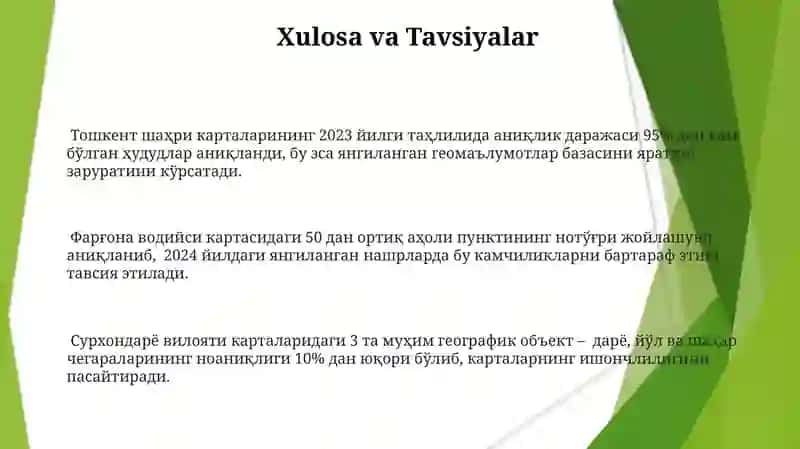 Geografik Xaritalarni Taxlil Qilish va Baholash 3