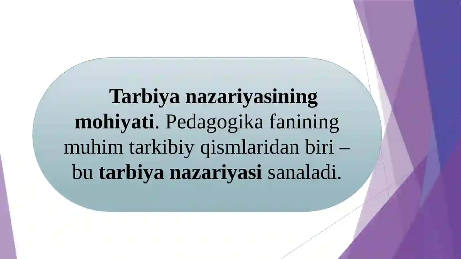 "Tarbiya fanini o'qitish jarayoni yaxlit tizim sifatida" mavzusini sxemalashtirish 3