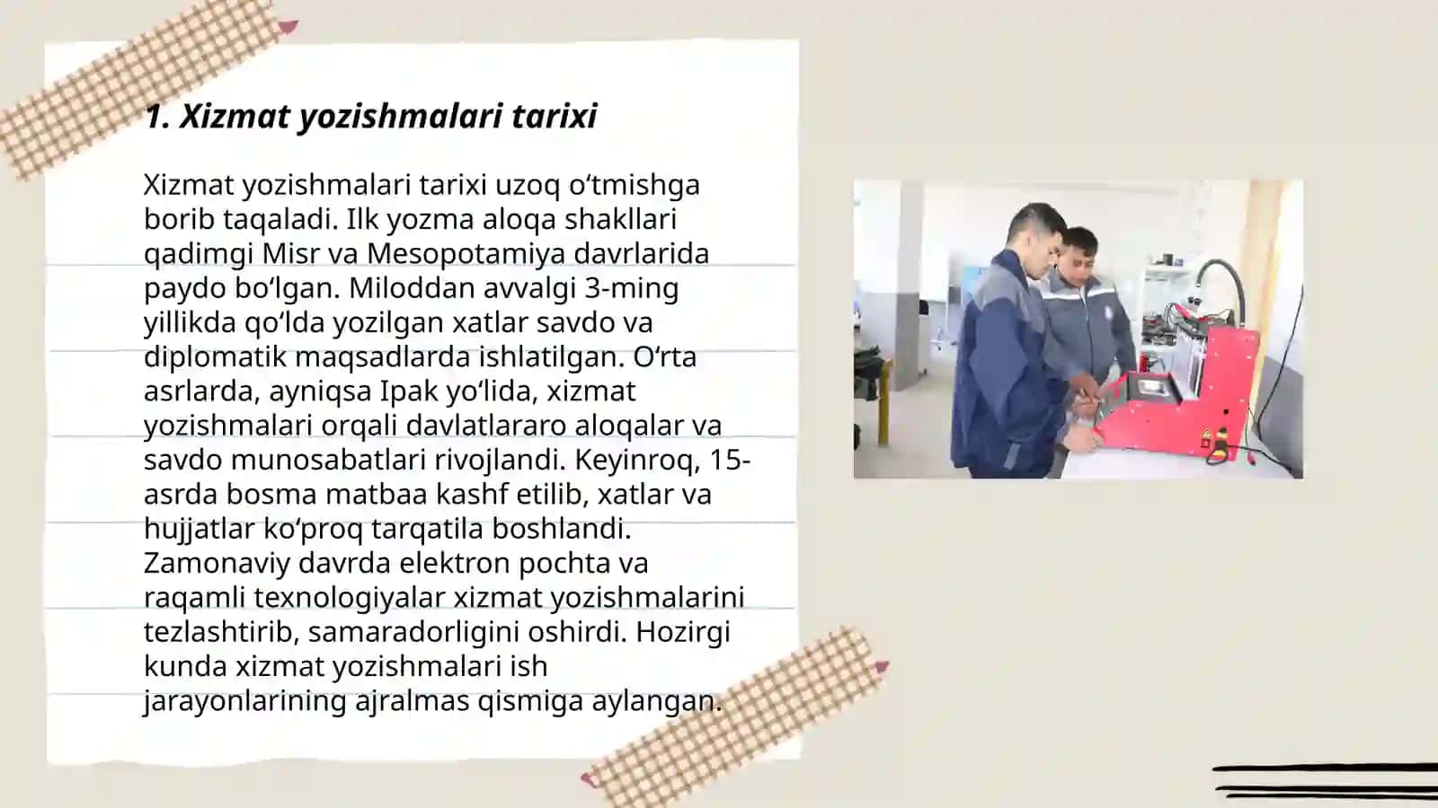 Xizmat yozishmalari 3