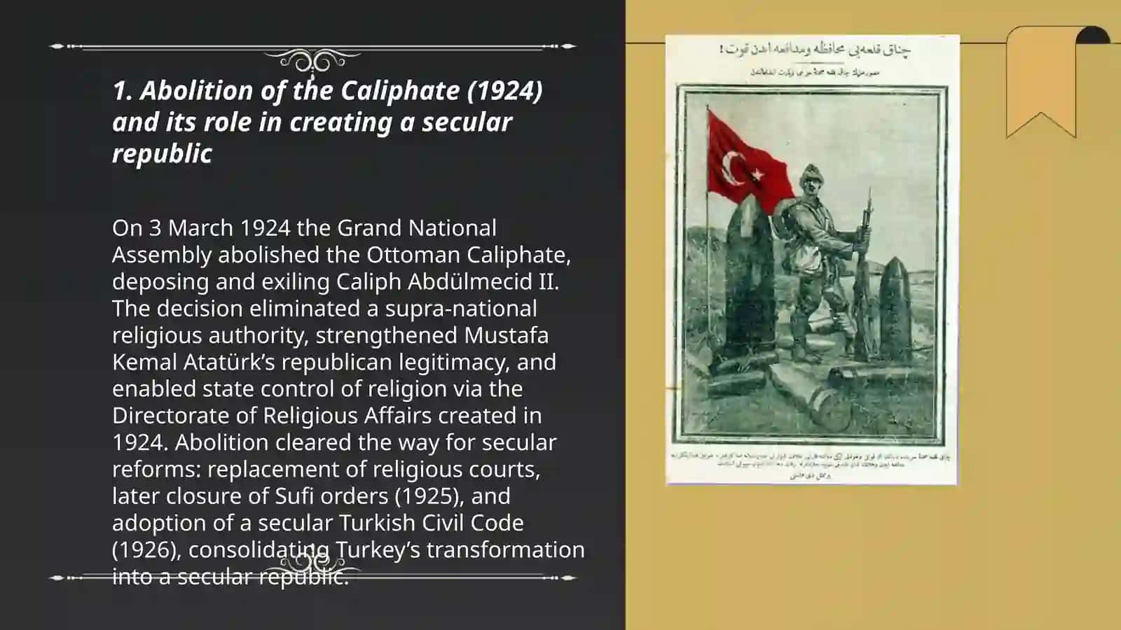 Birinchi va ikkinchi jahon urushi oraligʻida Turkiyaning dunyoviy davlatga aylanishi 3
