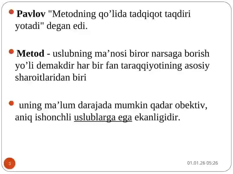 Psixologiyaning ilmiy tadqiqot metodlari va metodologik asosi. 3