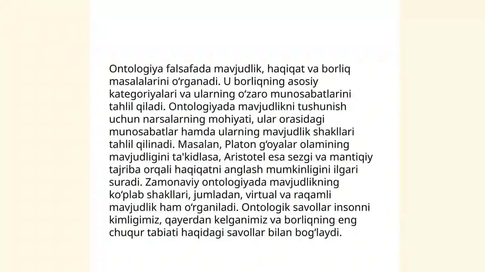 Ontologiya va tabiat falsafasi 3
