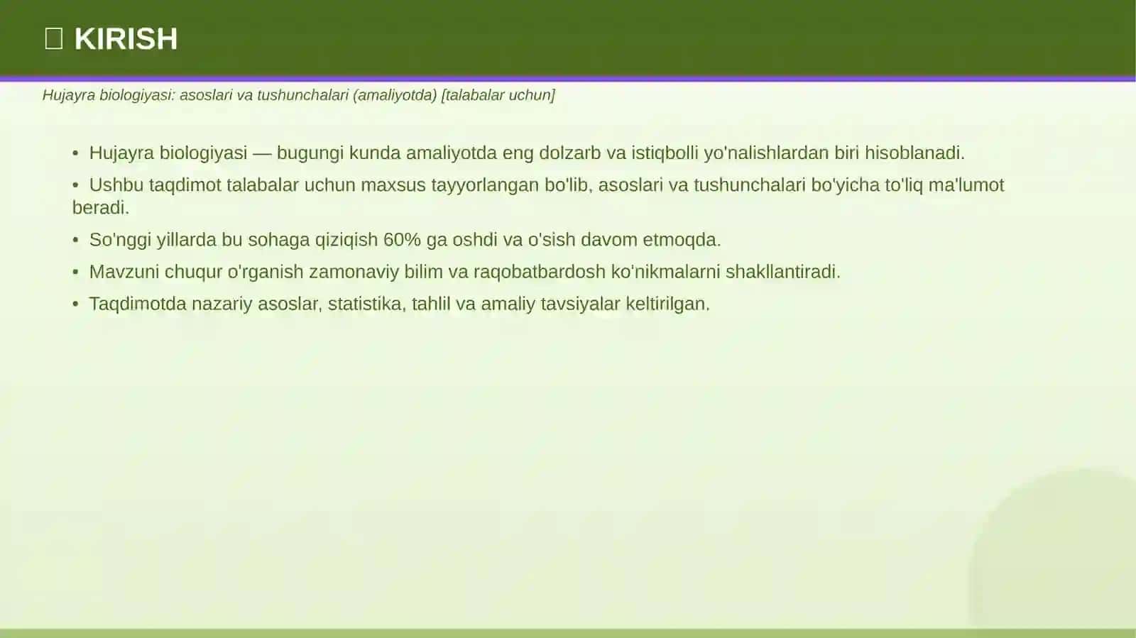 Hujayra BIOLOGIYASI 3