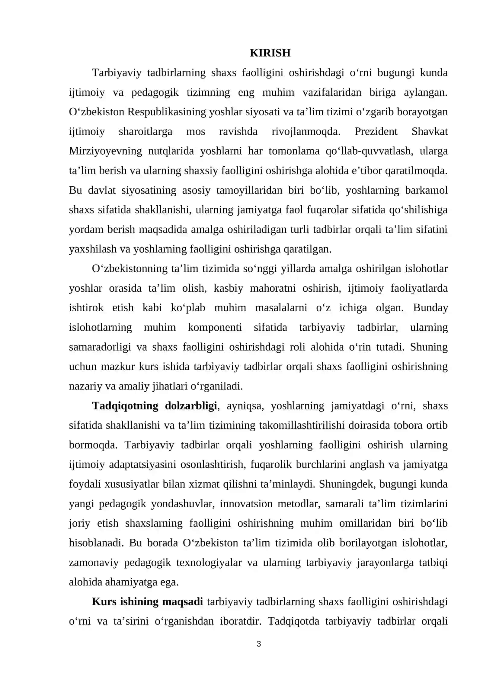 Tarbiyaviy tadbirlarning shaxs faolligini oshirishdagi o'rni 3