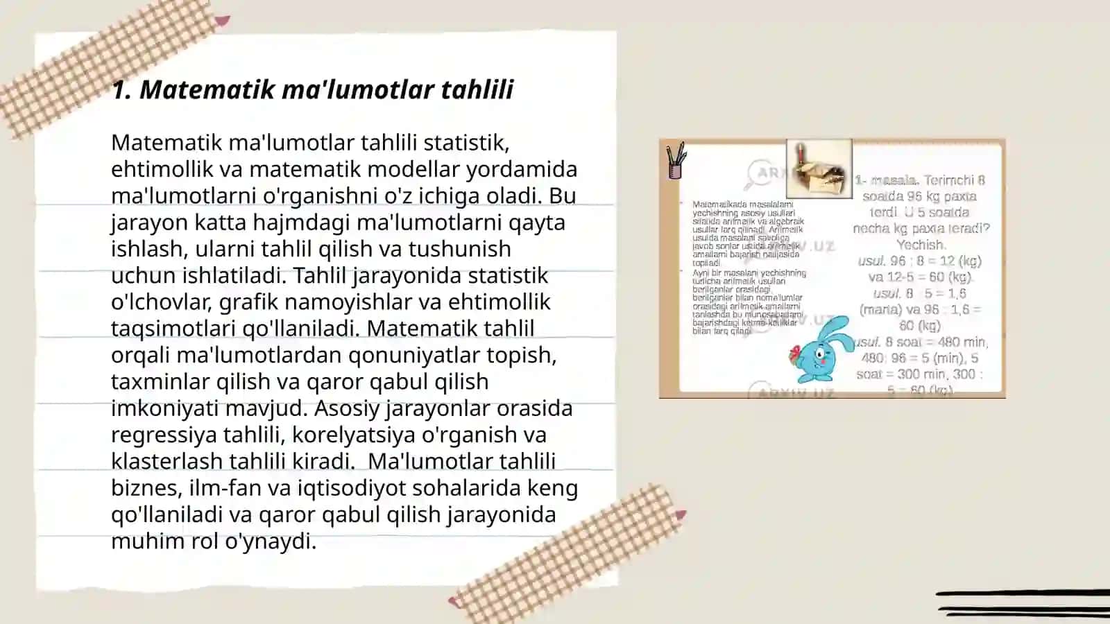 Boshlang’ich sinf matematika darsliklaridagi masalalar umumiy tahlili 3