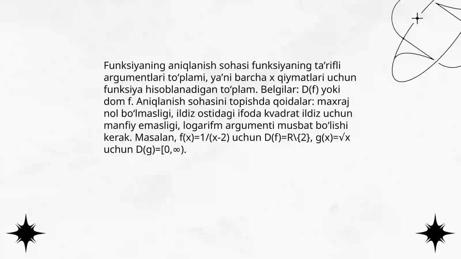 Funksiyaning aniqlanish sohasi 3