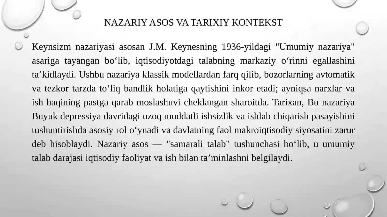 Keynsning Tovar Va Xizmatlar Bozori Da Makro Iqtisodiy Muvozanat Modeli Talab Yetishmasligi 3